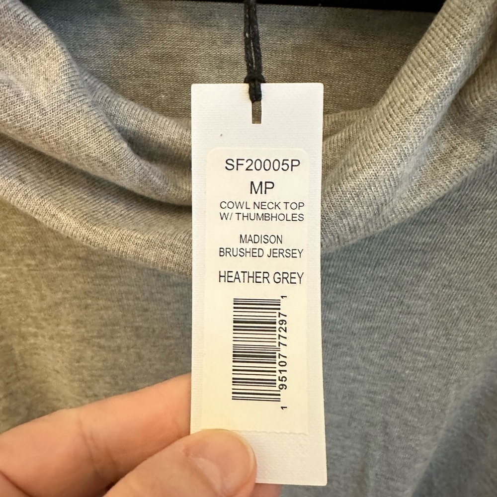 Nwt Mp Michael Stars Madison Gray Women Cowl Brushed Neck Quiet Luxury Sweater — image 6 of 8